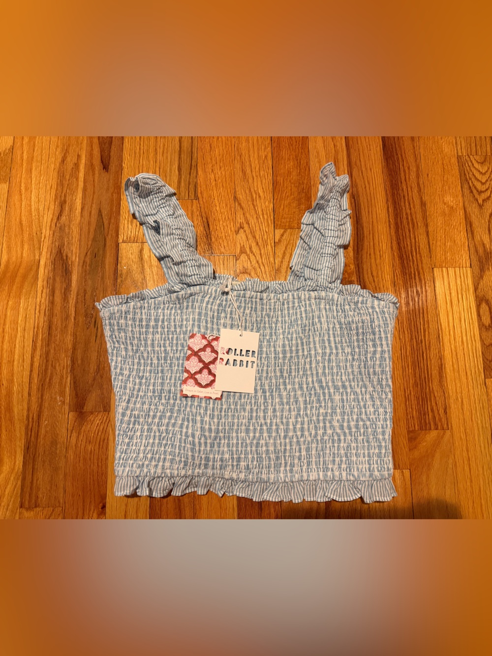 Roller Rabbit Blue and White Tank Shirt (Size L)